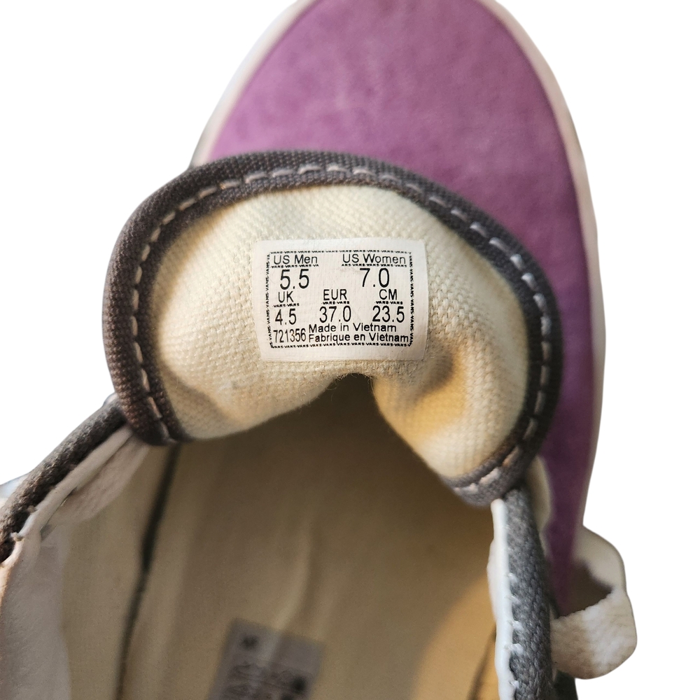 Vans Unisex Purple and Gray Sneakers with Suede Upper Size: Women7 Mens5.5 - Picture 7 of 7